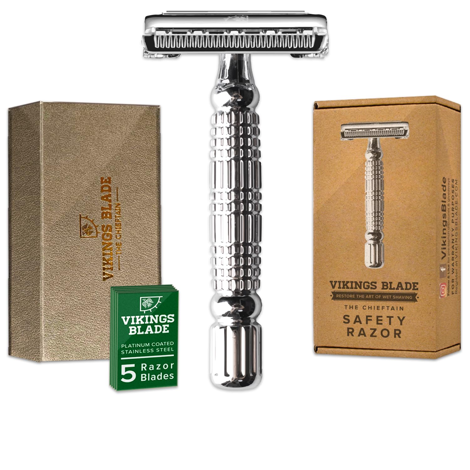 Rasoir Vikings Blade The Chieftain avec étui luxueux prêt à offrir
