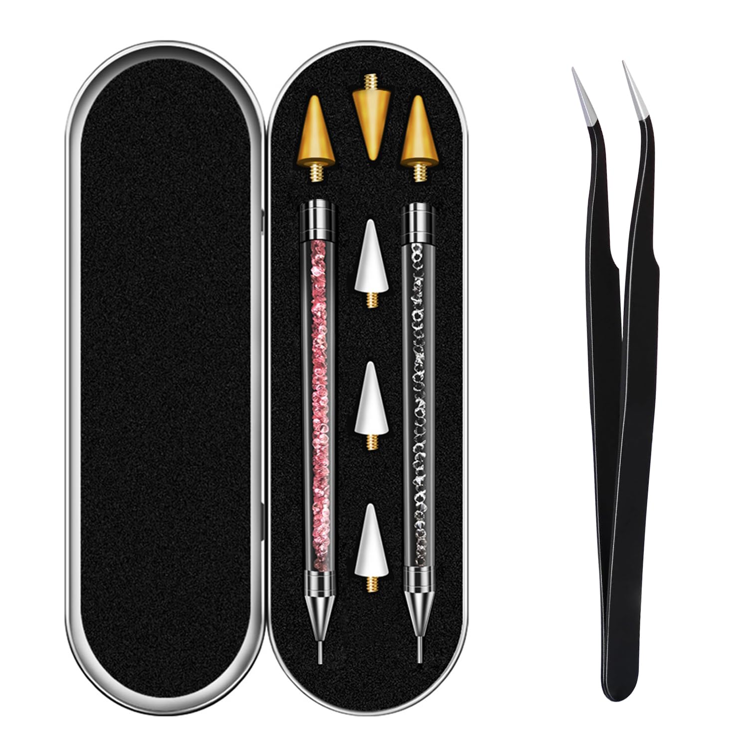 Pince Vikerer pour strass à pointe double, précision accrue.
