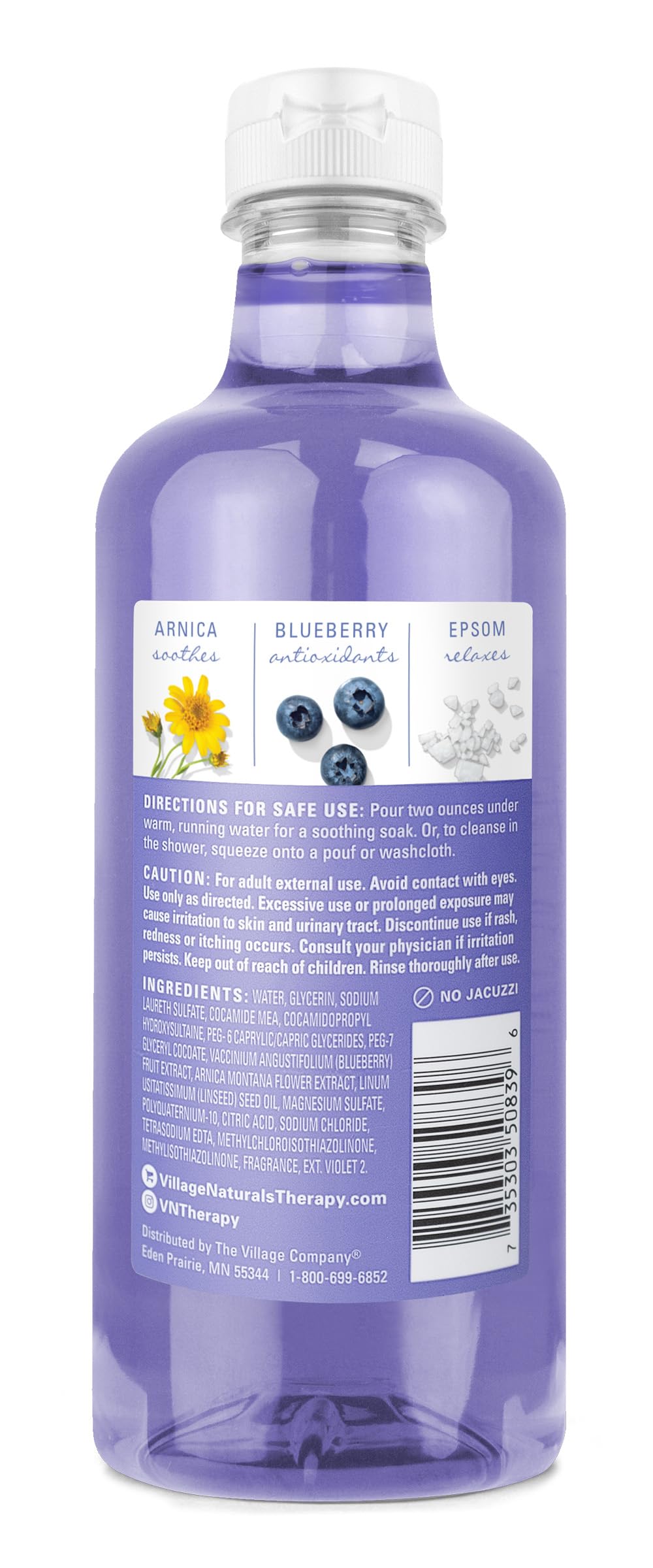 Village Naturals Therapy Comfort extrait de bleuet pour apaiser la peau.
