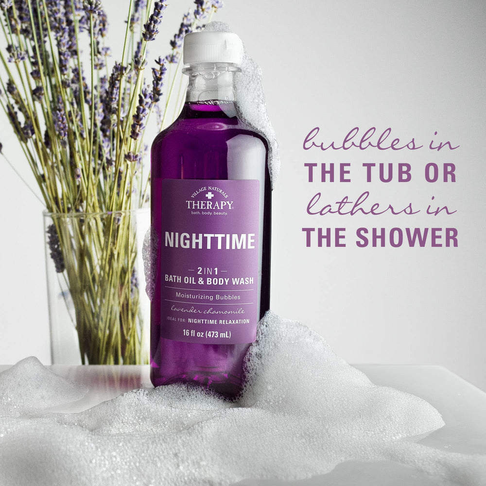 Village Naturals Therapy Nighttime Relief – gel douche-mousse et nettoyage doux