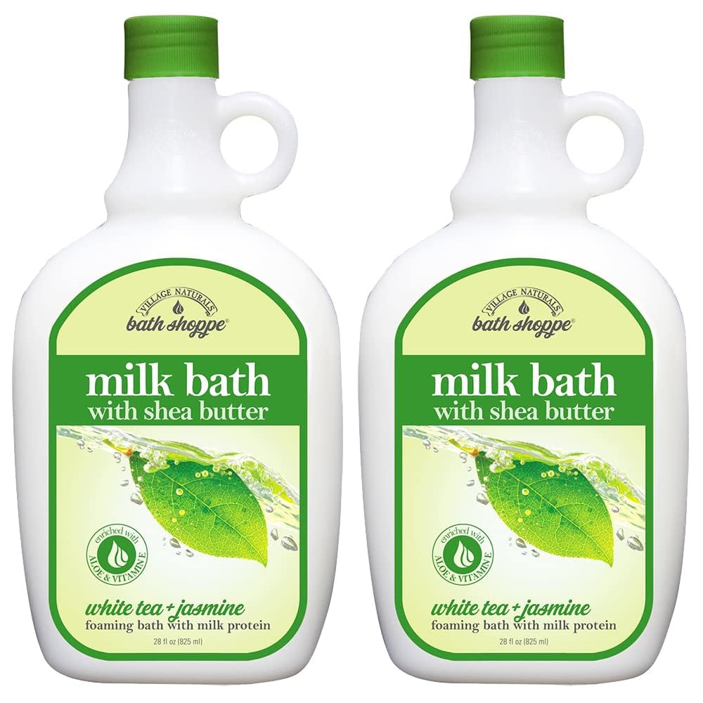 Village Naturals Bain Mousse Lait Thé Blanc Jasmin: parfum apaisant et mousse riche.
