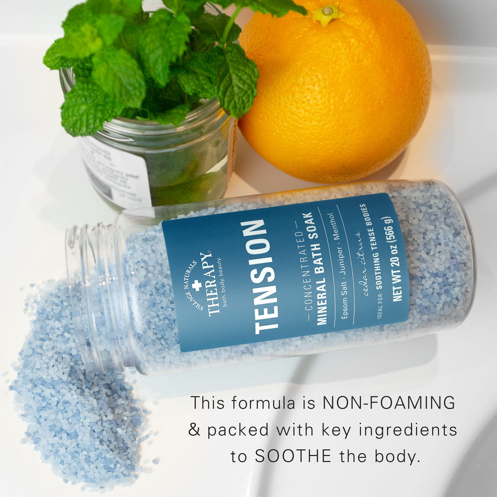 Village Naturals Therapy Bains Minéraux Tension, bain des pieds prêt en quelques minutes.