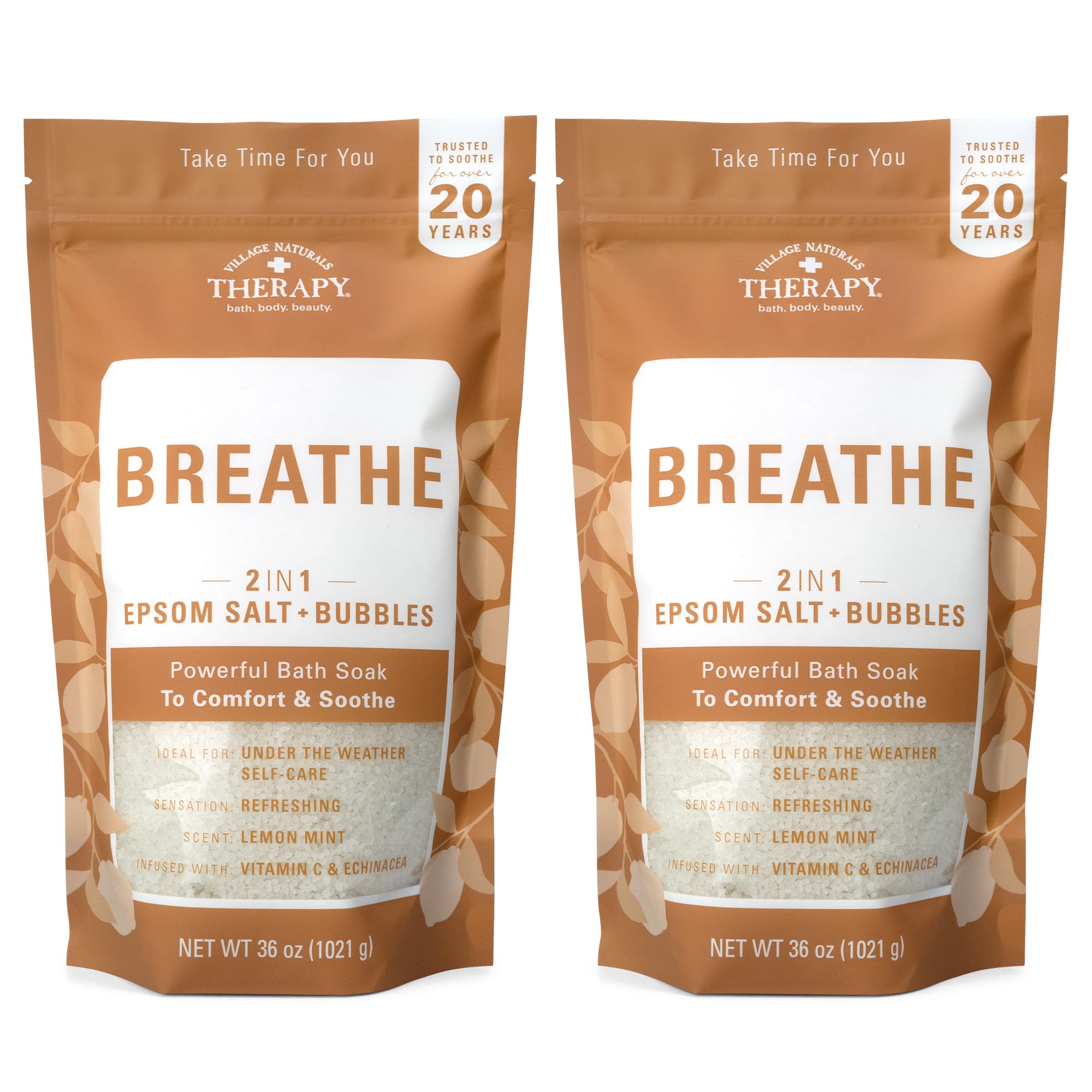 Village Naturals Therapy Breathe bain mousse: relaxation durable et aromatique.