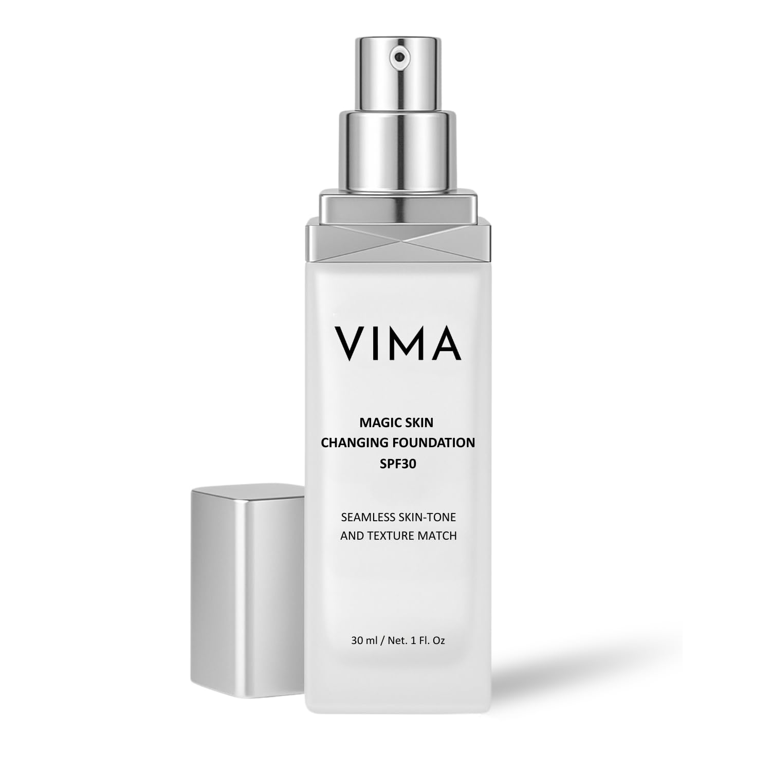 Vima Cosmetics: flacon du fond changeant s'adapte à la teinte pour une peau unifiée.