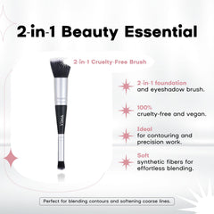 Pinceau double-face Vima Cosmetics pour ombres à paupières précises.