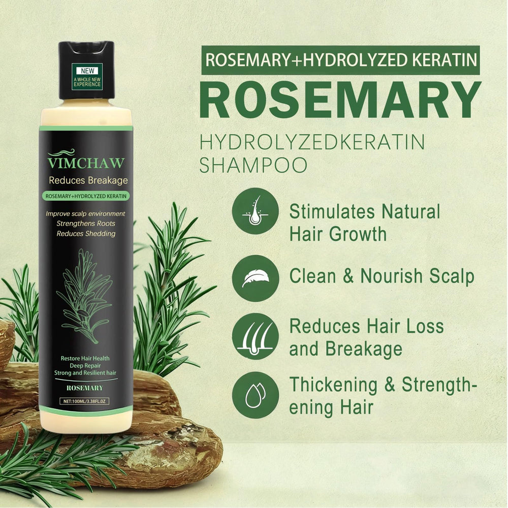 Vimchaw Shampoing Romarin – Essence de romarin, parfum vivifiant pour le cuir chevelu