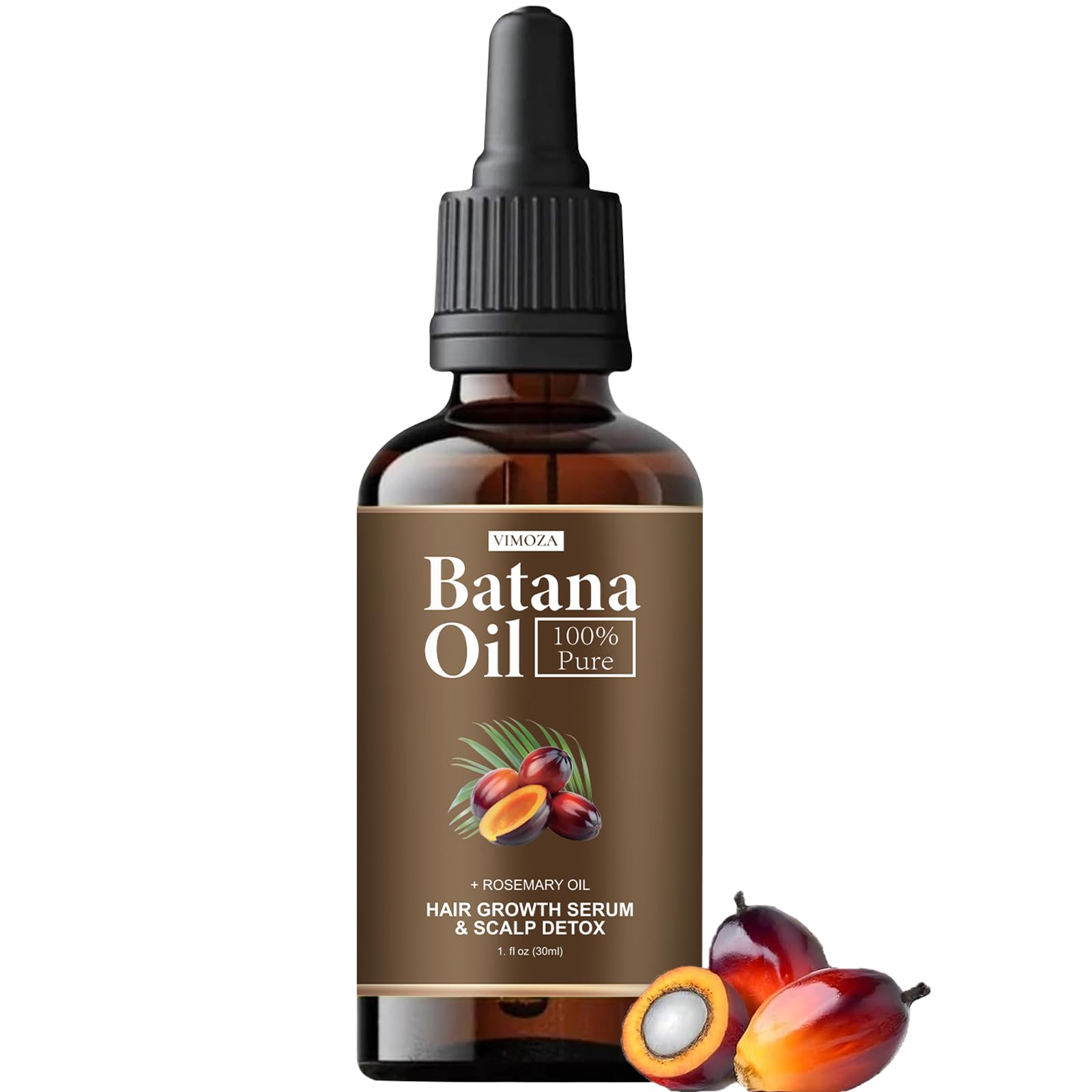 Huile Batana VIMOZA dans la bouteille, hydratation naturelle des cheveux.