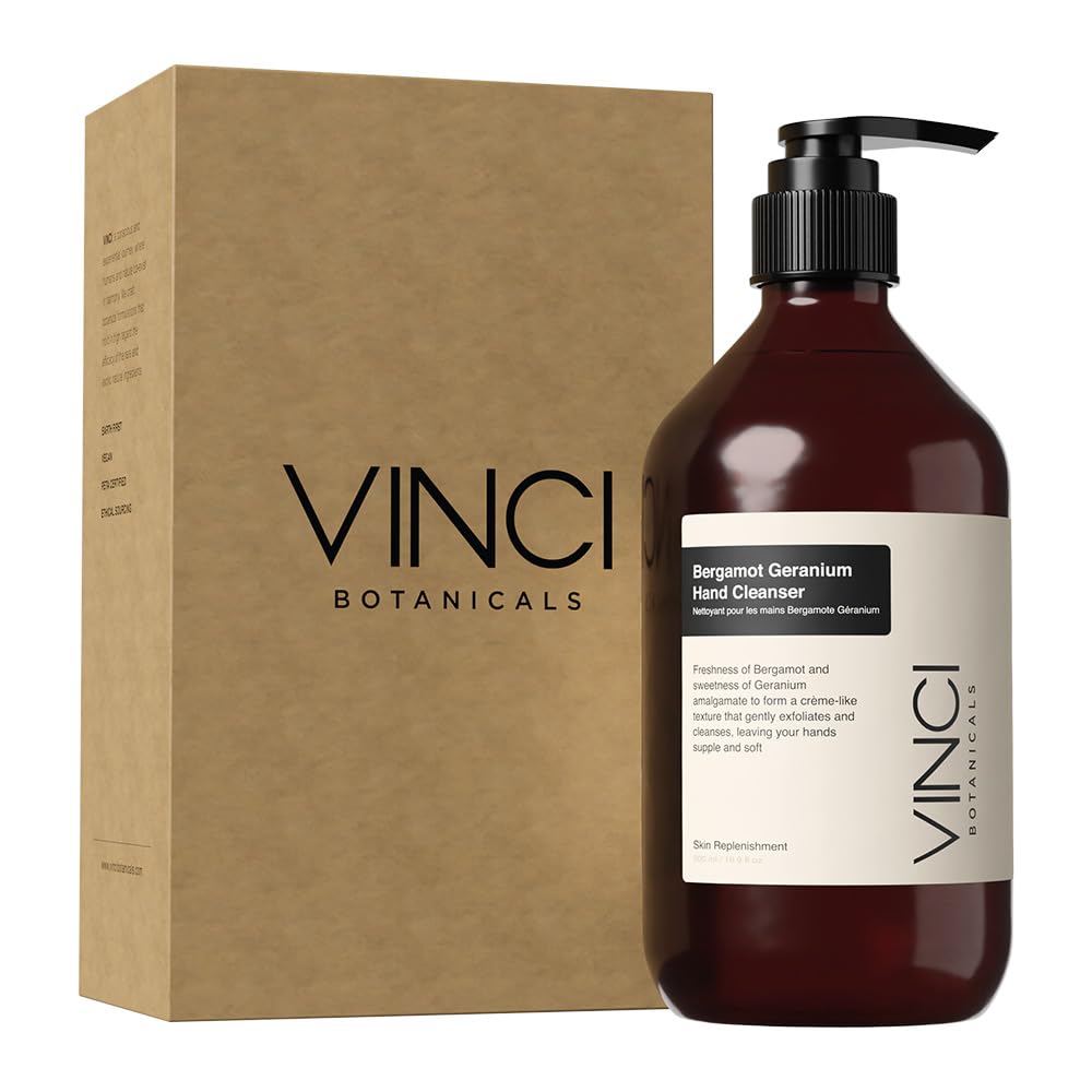 Vinci Botanicals Bergamot Géranium - bouteille 500 ml: lavage mains frais et efficace.