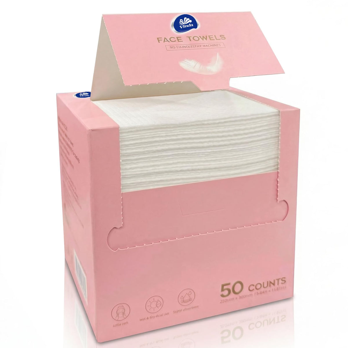 Vinda serviettes visage jetables, douceur luxueuse et absorption élevée.