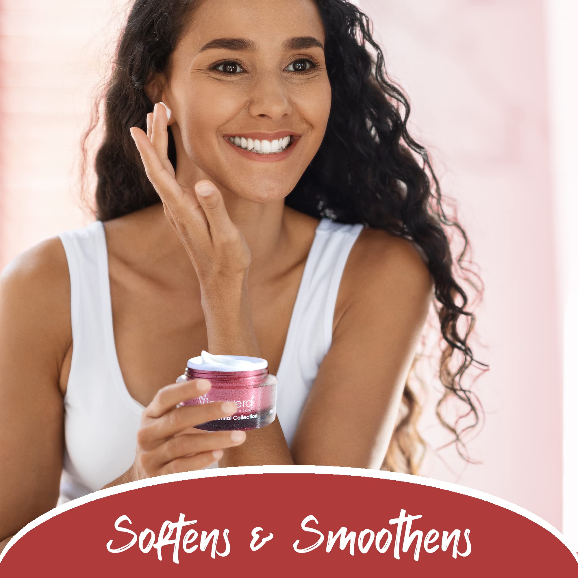 Application légère et absorption rapide de la Crème Merlot Vine Vera comme base maquillage