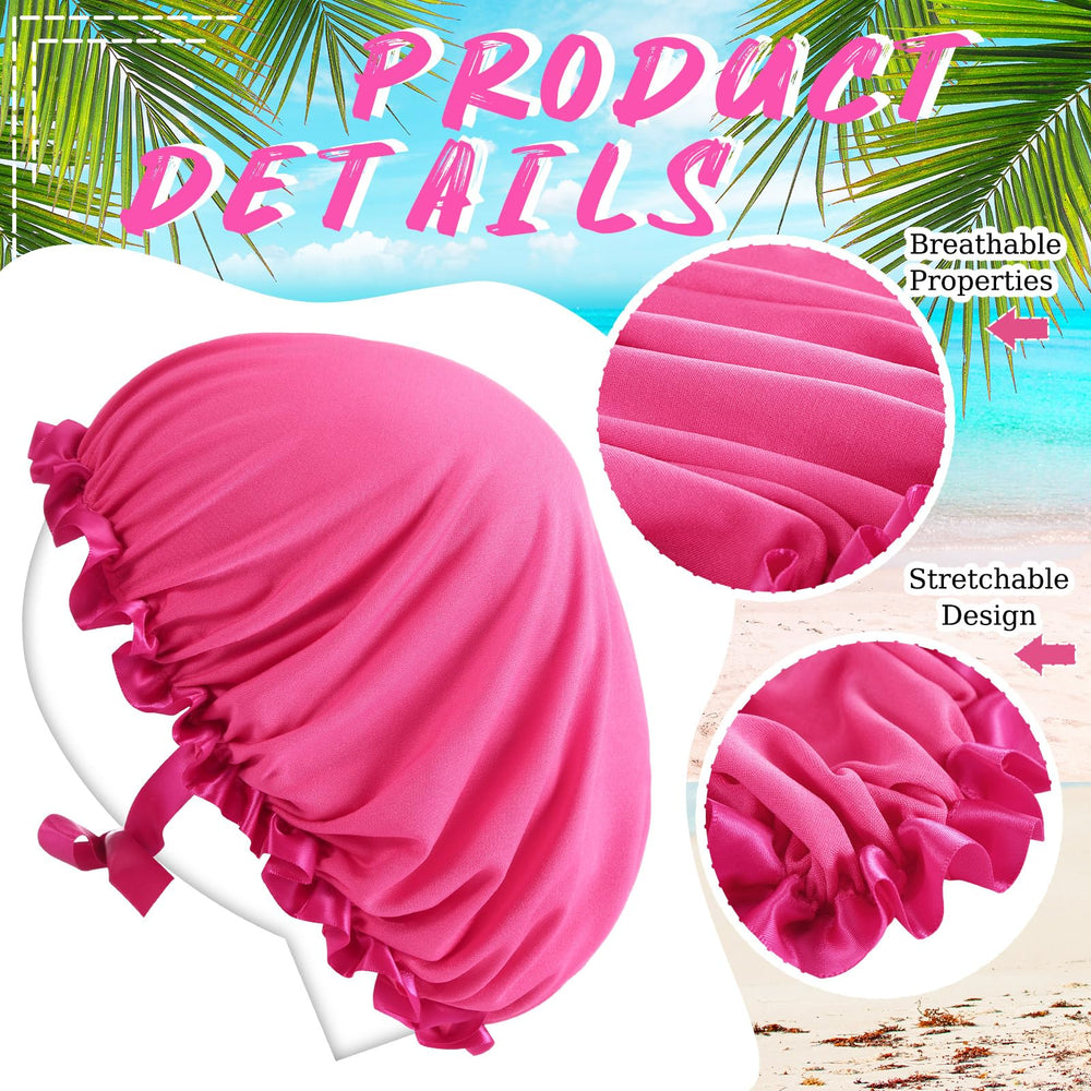 Bonnet de protection UV bleu Vinsatin pour cheveux protégés.
