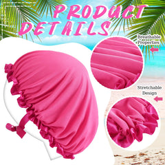 Bonnet de protection UV bleu Vinsatin pour cheveux protégés.
