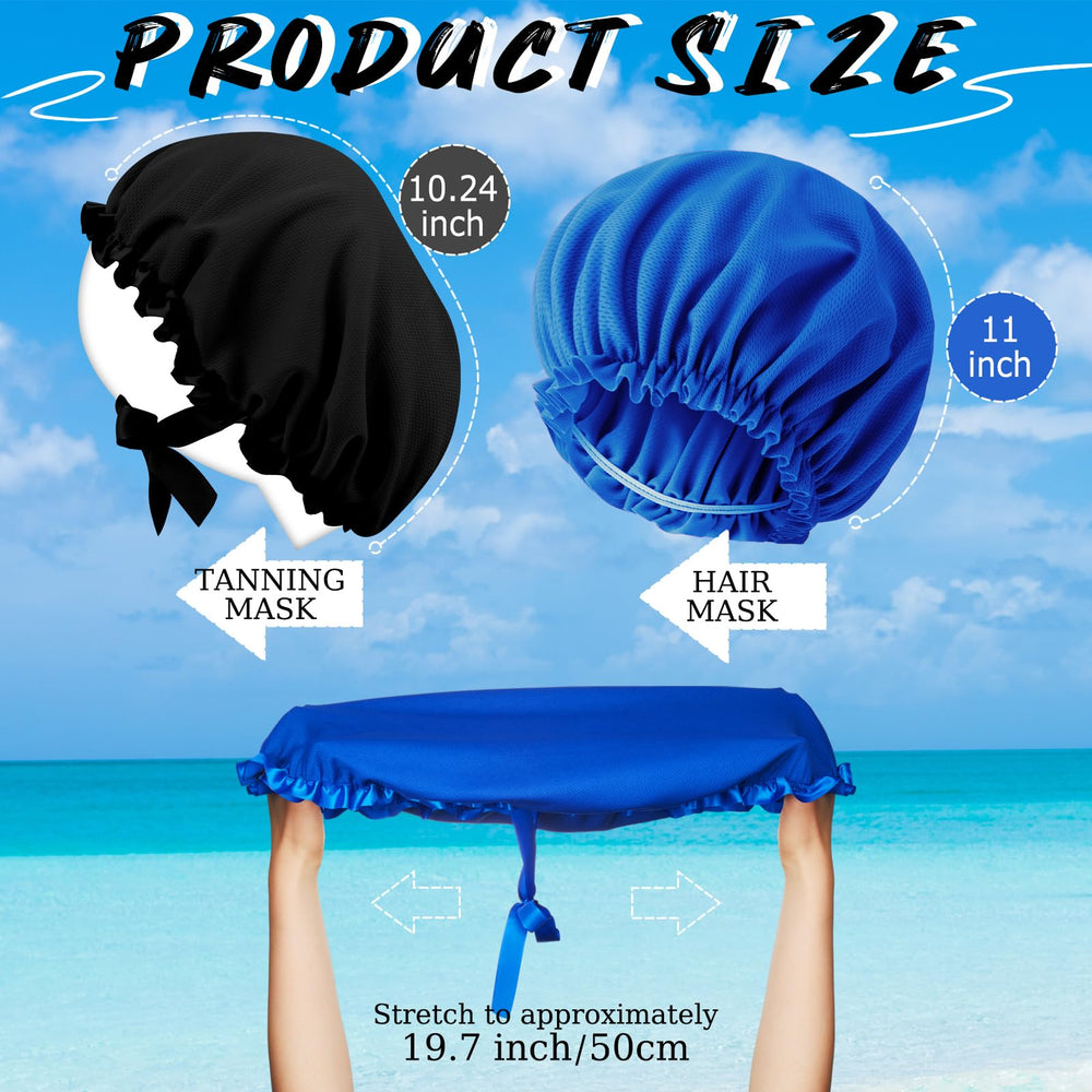 Cache-visage Vinsatin noir protégeant le visage pendant le tanning.