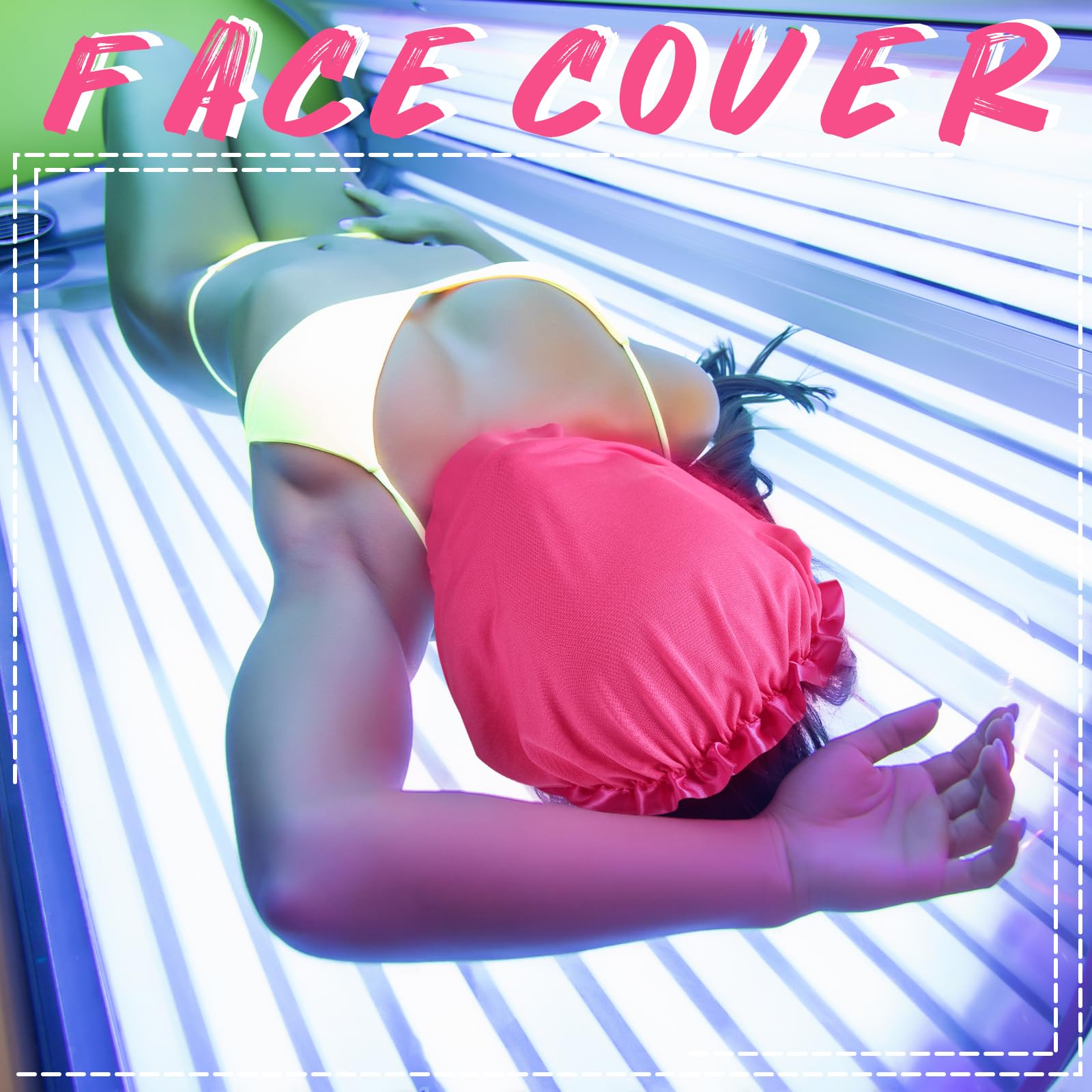 Ensemble de protection UV Vinsatin rose et bleu pour tanning.
