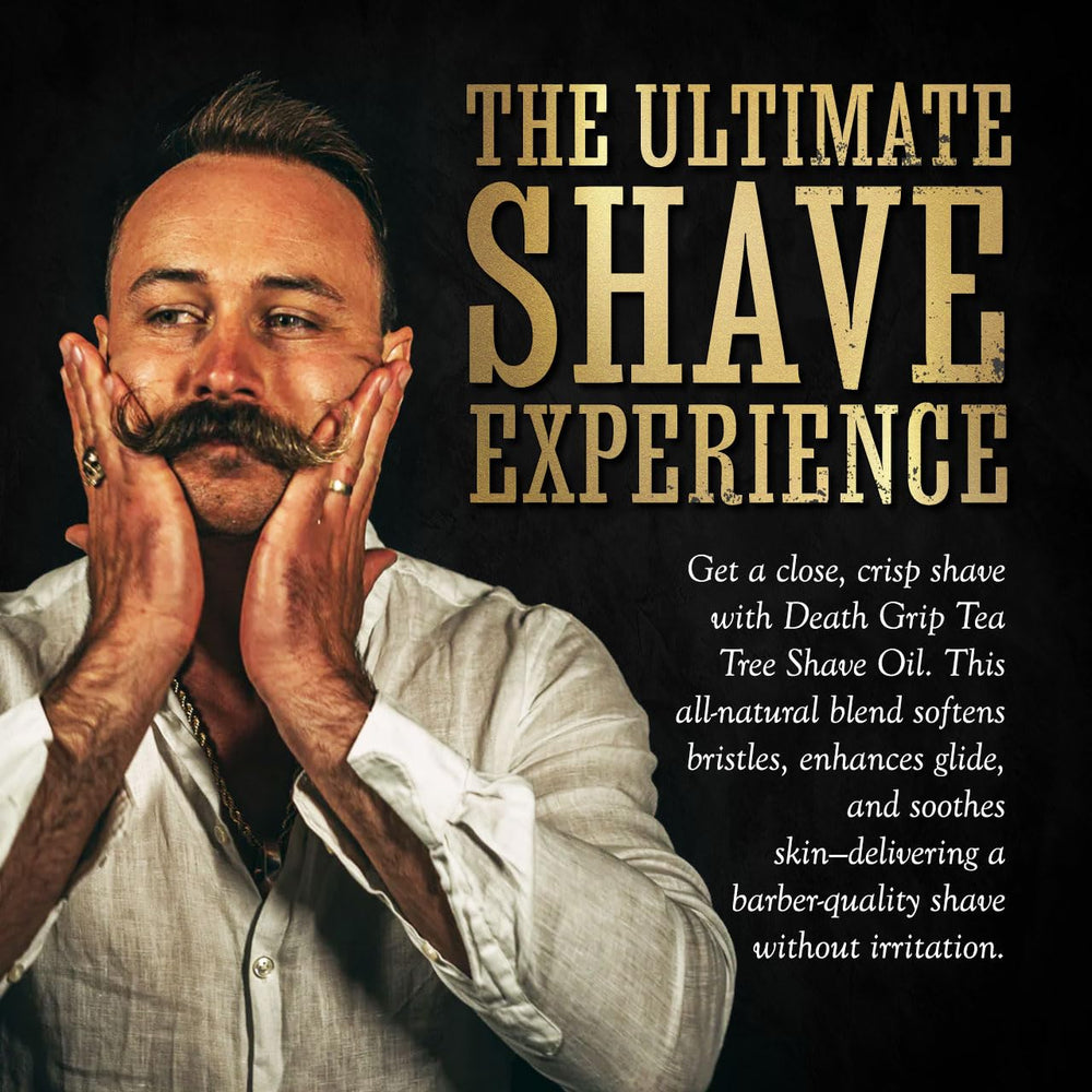 THE VINTAGE GROOMING CO. Shave Oil Tea Tree, versement fluide pour une application homogène.