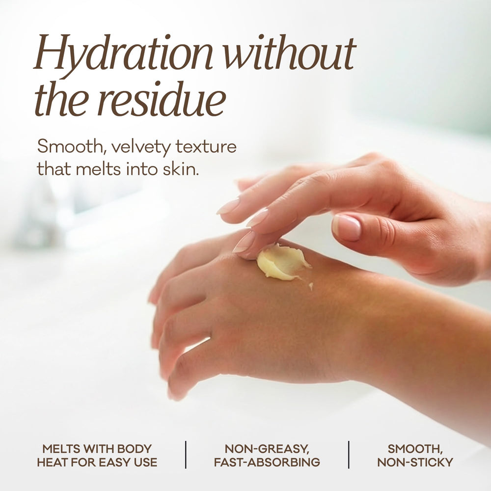 Application sur les mains et le corps, absorption rapide.