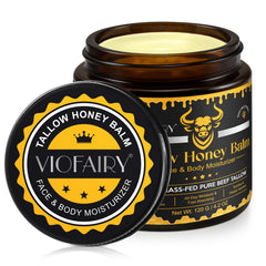 VIOFAIRY Beef Tallow Balm packaging highlights natural ingredients for healthy-looking skin.