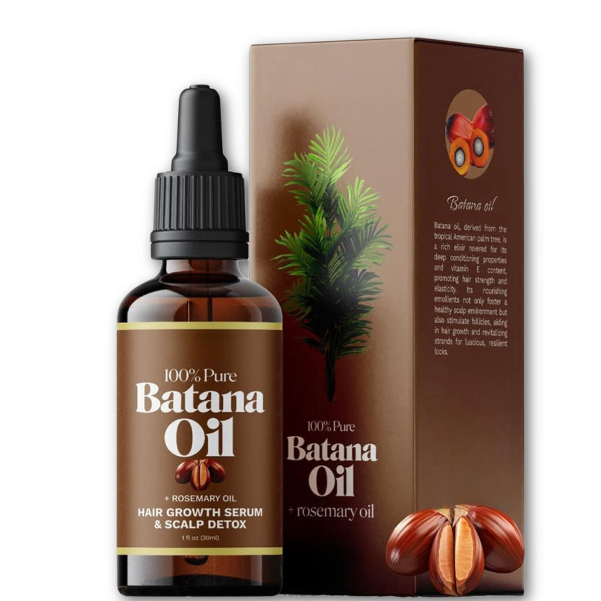 Viohead Batana Oil, bouteille 30 ml prête à nourrir les cheveux et favoriser leur brillance.