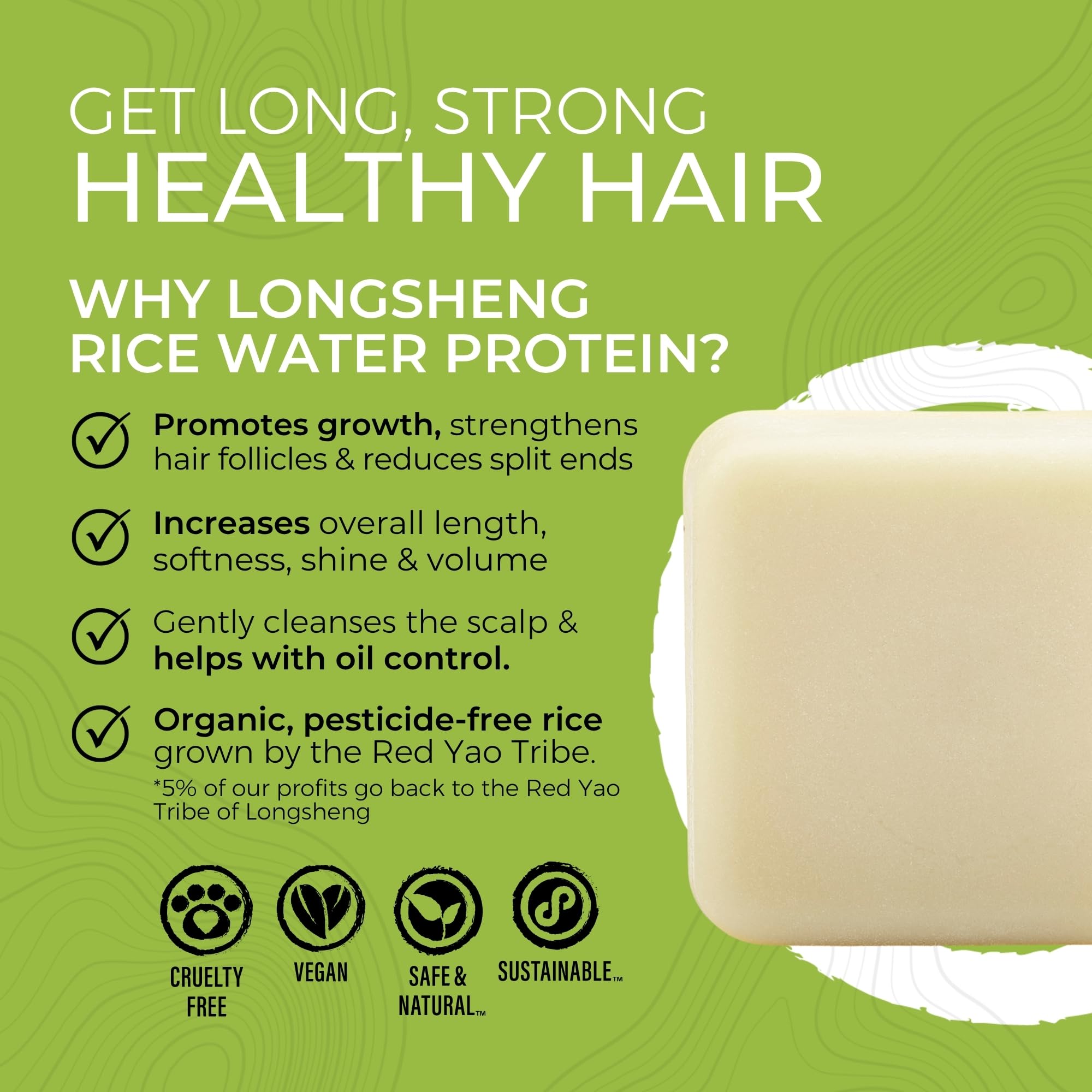 Ingrédients clés de la barre Viori, hydratation potentielle avec eau de riz et beurres naturels.