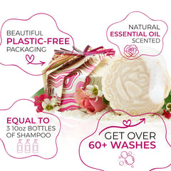Utilisation quotidienne facile avec la barre Viori Chamomile Rose pour cheveux propres.