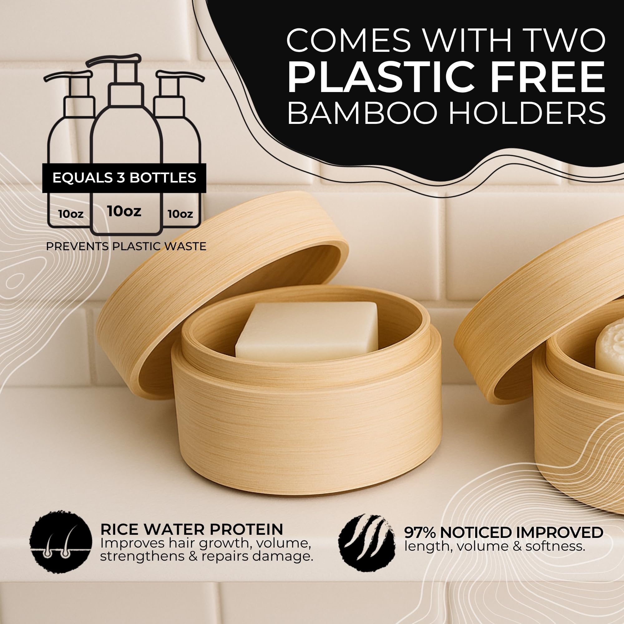 VIORI Porte-bambou – support élégant et durable pour barres shampoing