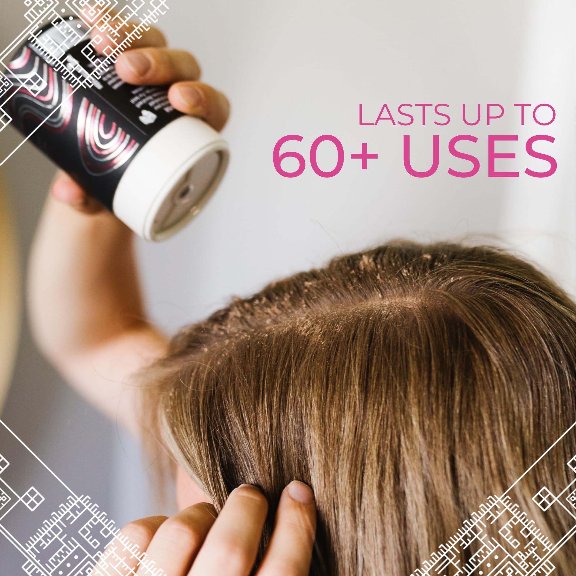 Absorption de l’huile par la poudre sèche Viori, cheveux plus frais.