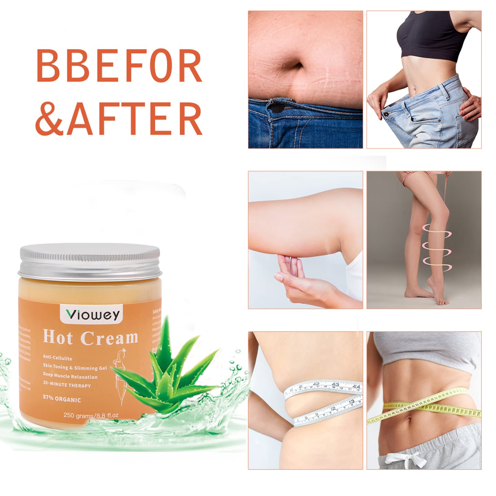 Viowey Crème Chauffante pour le corps, favorise une sensation de chaleur et de confort pendant l'exercice.