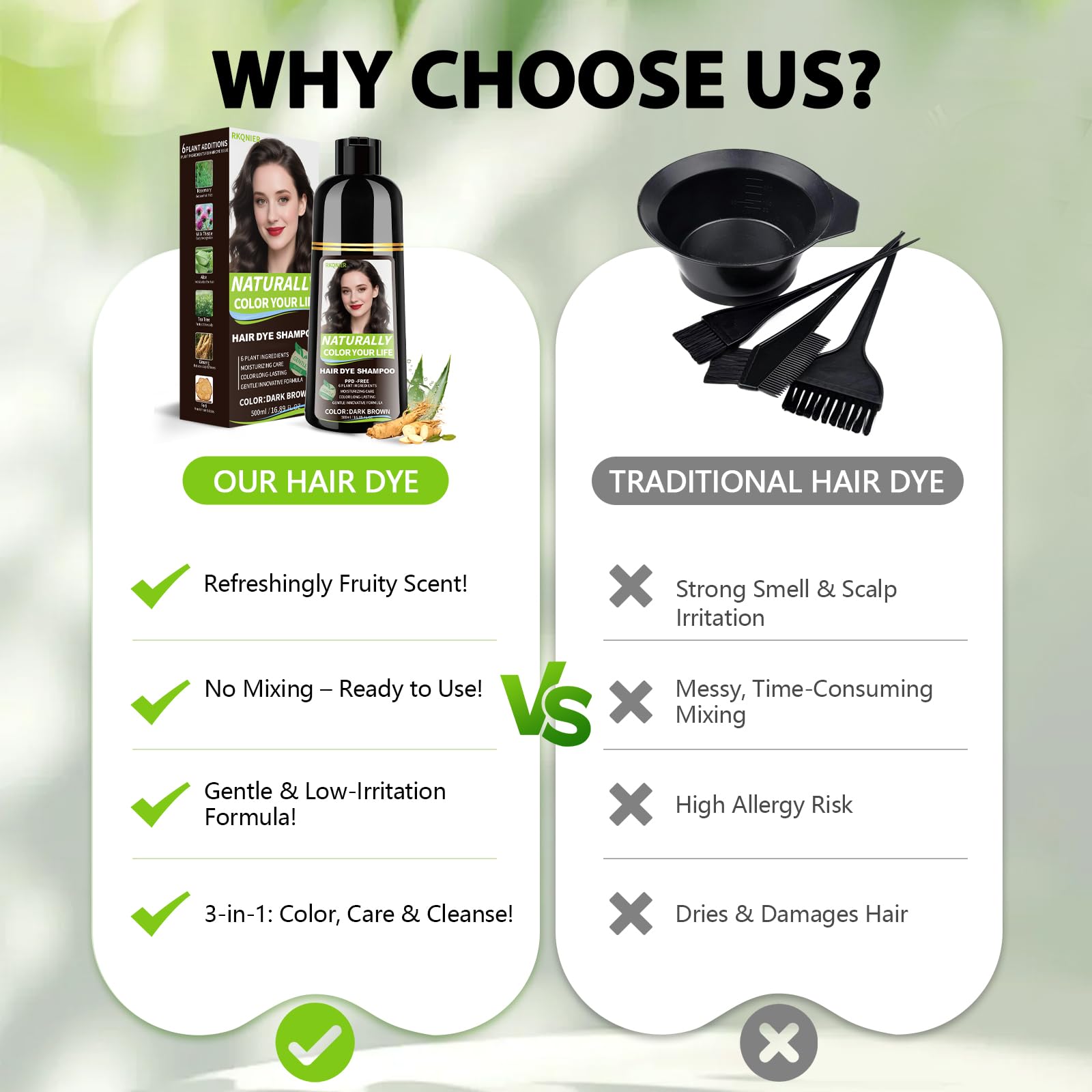 Vireo Color extraits Ginseng et Aloe pour nourrir et hydrater les cheveux.