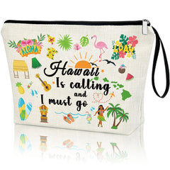 Virfuntaki sac zippé hawaï motif : parfait pour les essentiels en voyage.