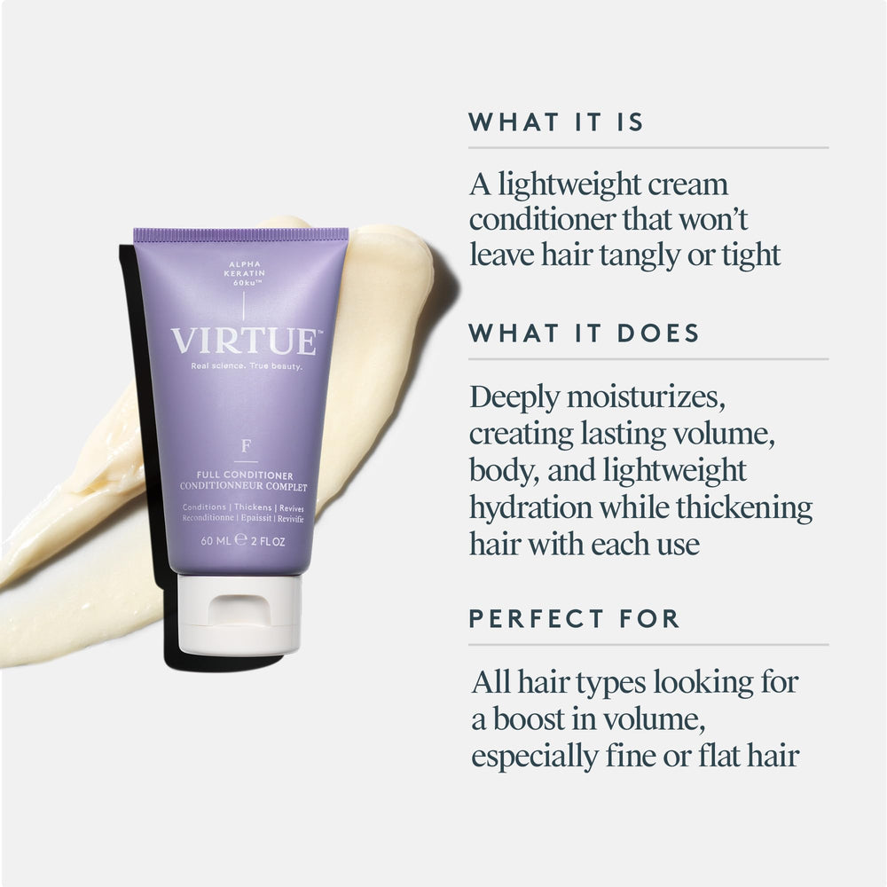 VIRTUE Après-shampooing volumisant complet : parfum citrus frais pendant l'utilisation.