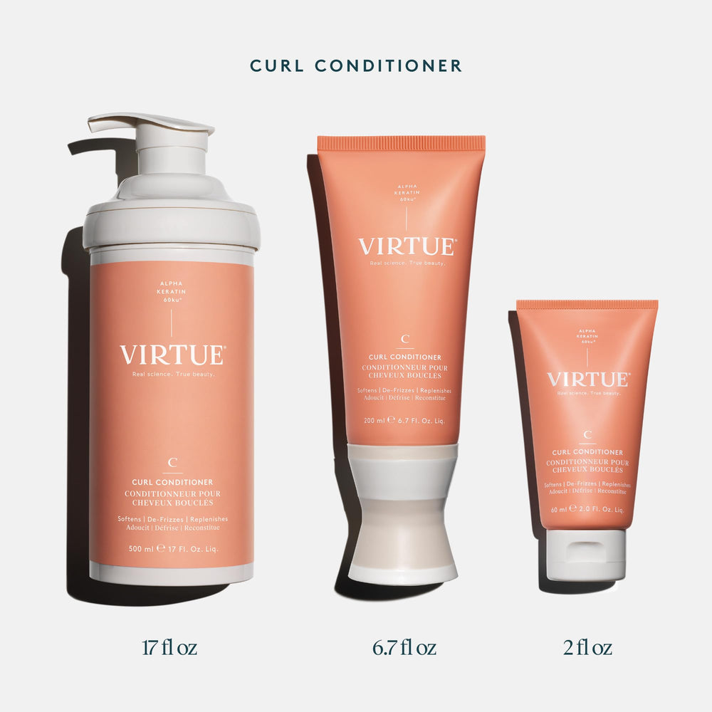 Conditionneur Virtue Curl idéal pour une large gamme de textures de boucles.
