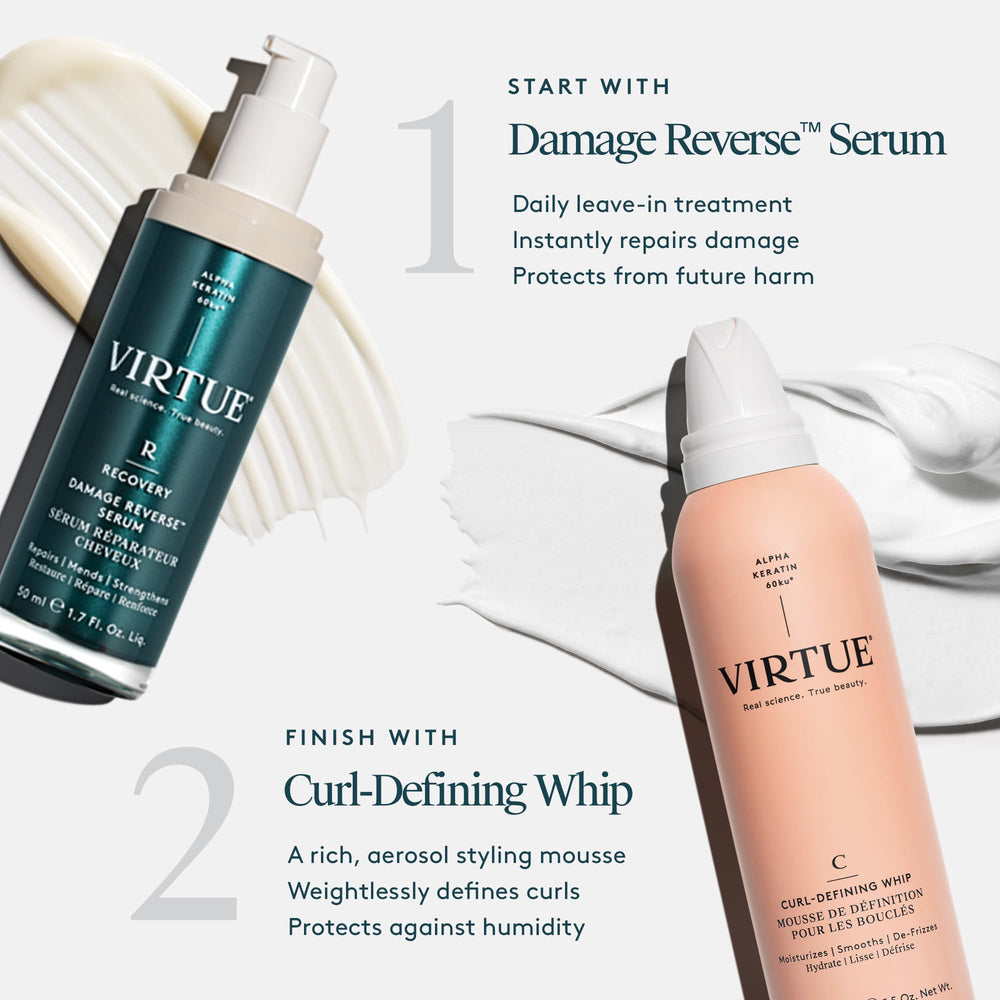 Virtue Curl Defining Whip : coiffage des boucles pour tenue légère et flexible.