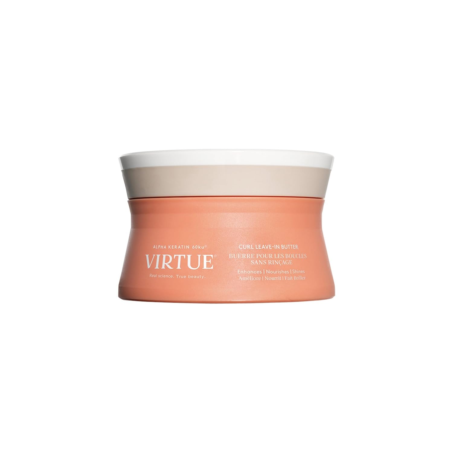 Soin VIRTUE pour boucles: application du beurre sans rinçage avec hydratation légère