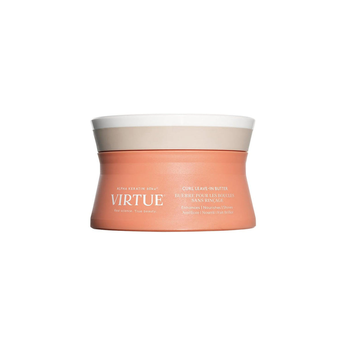 Soin VIRTUE pour boucles: application du beurre sans rinçage avec hydratation légère