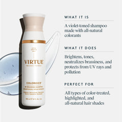 VIRTUE De-Brassing: mousse viollette purifiante, neutralise les tons indésirables.