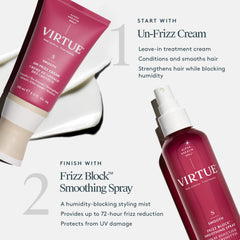 VIRTUE Frizz Block Spray : protection contre la chaleur lors du brushing.