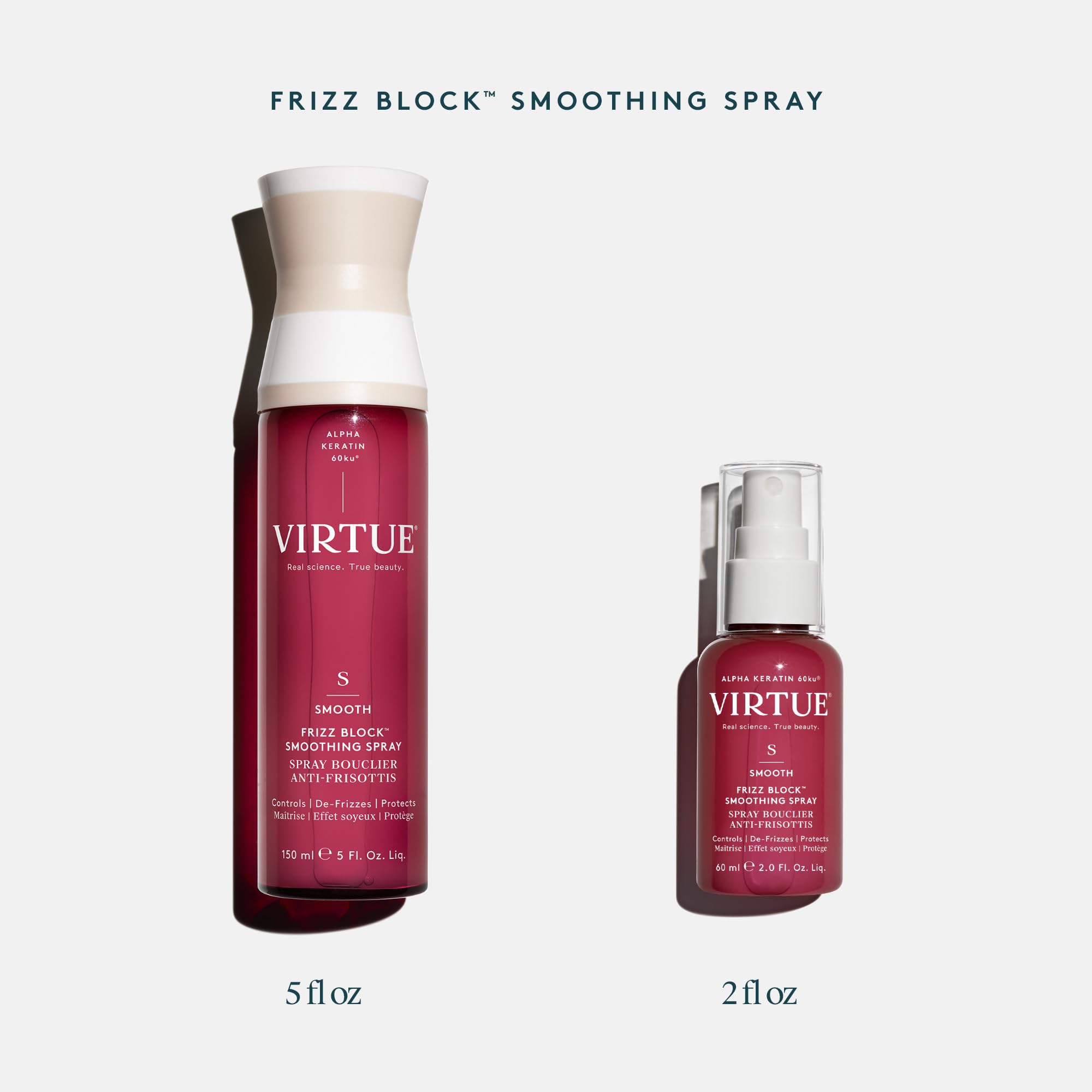 VIRTUE Frizz Block Spray : résistance à l’humidité pour 72 heures.