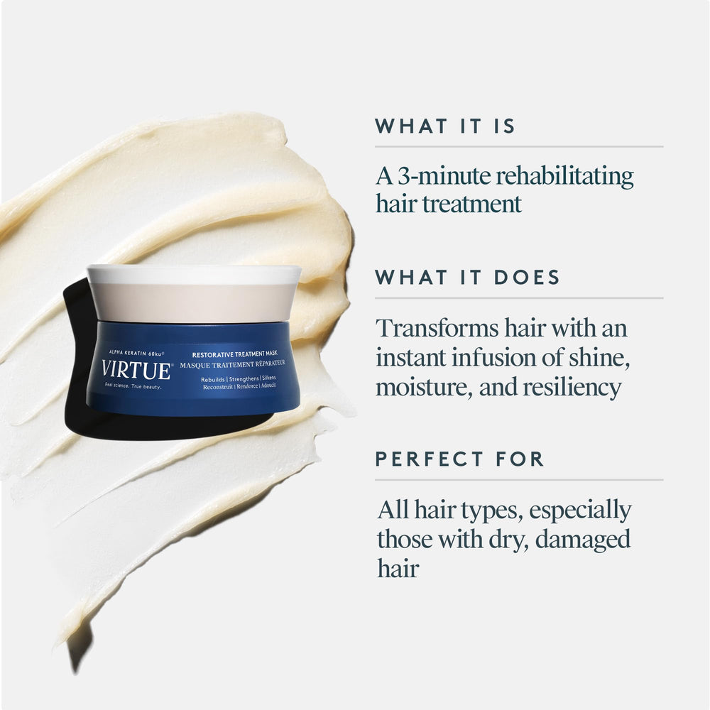 Virtue Masque Restauratif: adapté aux cheveux colorés sans risque pour la couleur.