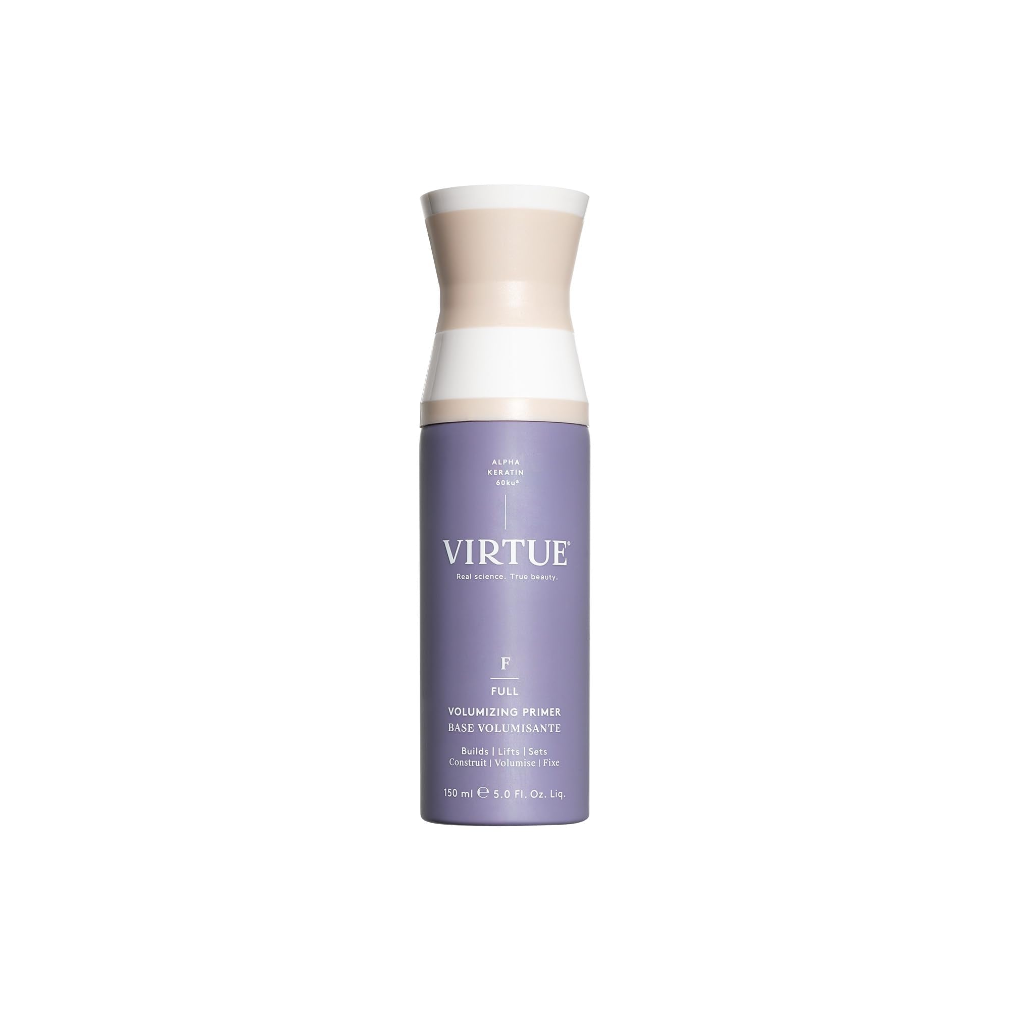Virtue Préparateur volumisant pour cheveux, flacon spray prêt au coiffage.
