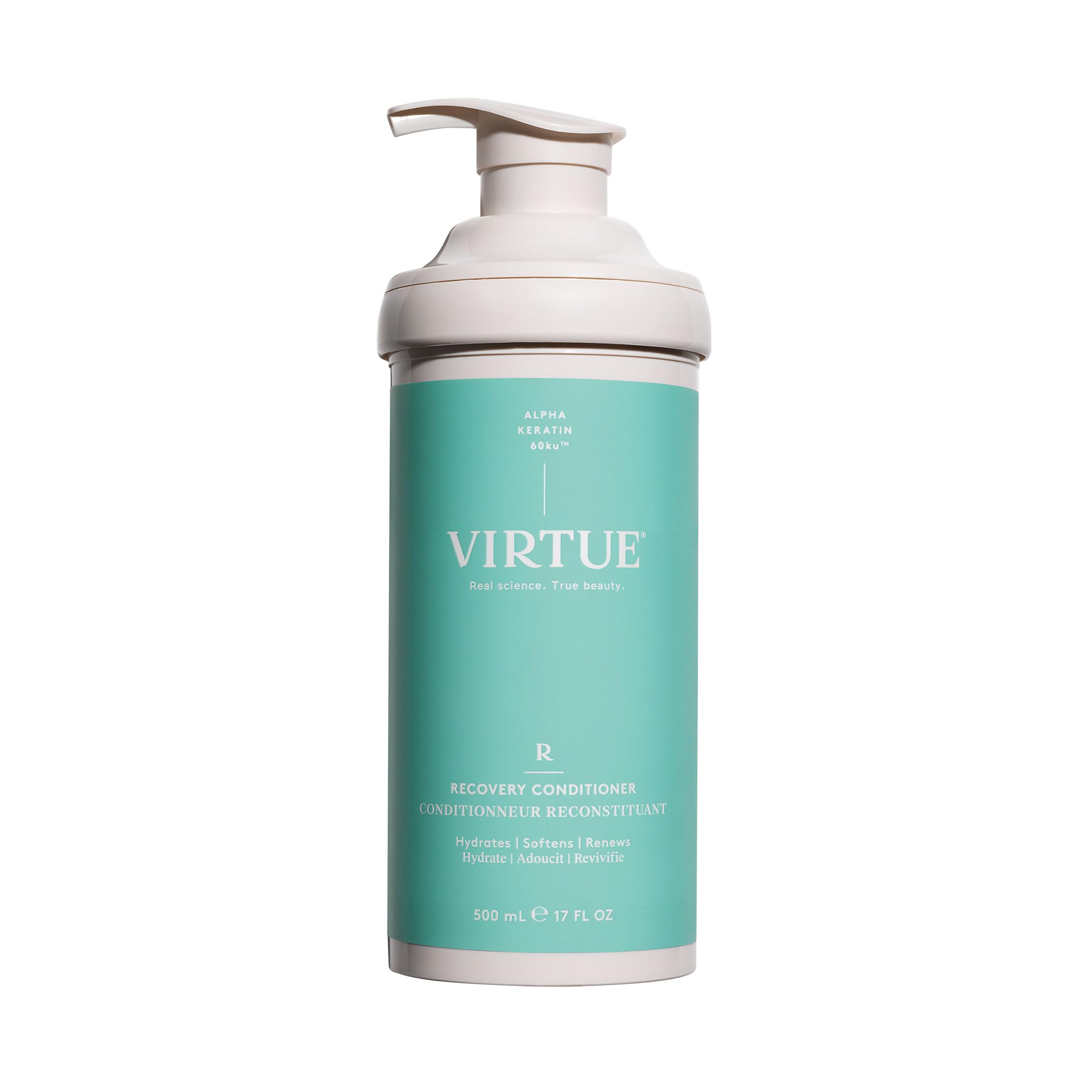 VIRTUE Recovery Conditioner, bouteille keratine, offre une hydratation nourrissante.