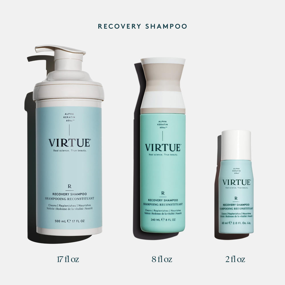 Virtue Recovery Shampoo – texture soyeuse, aide à démêler en douceur.