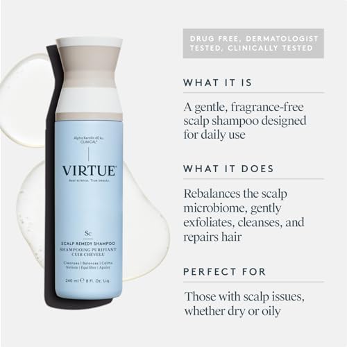 Virtue Shampoing Remède Cuir Chevelu - mousse légère pour une propreté délicate.
