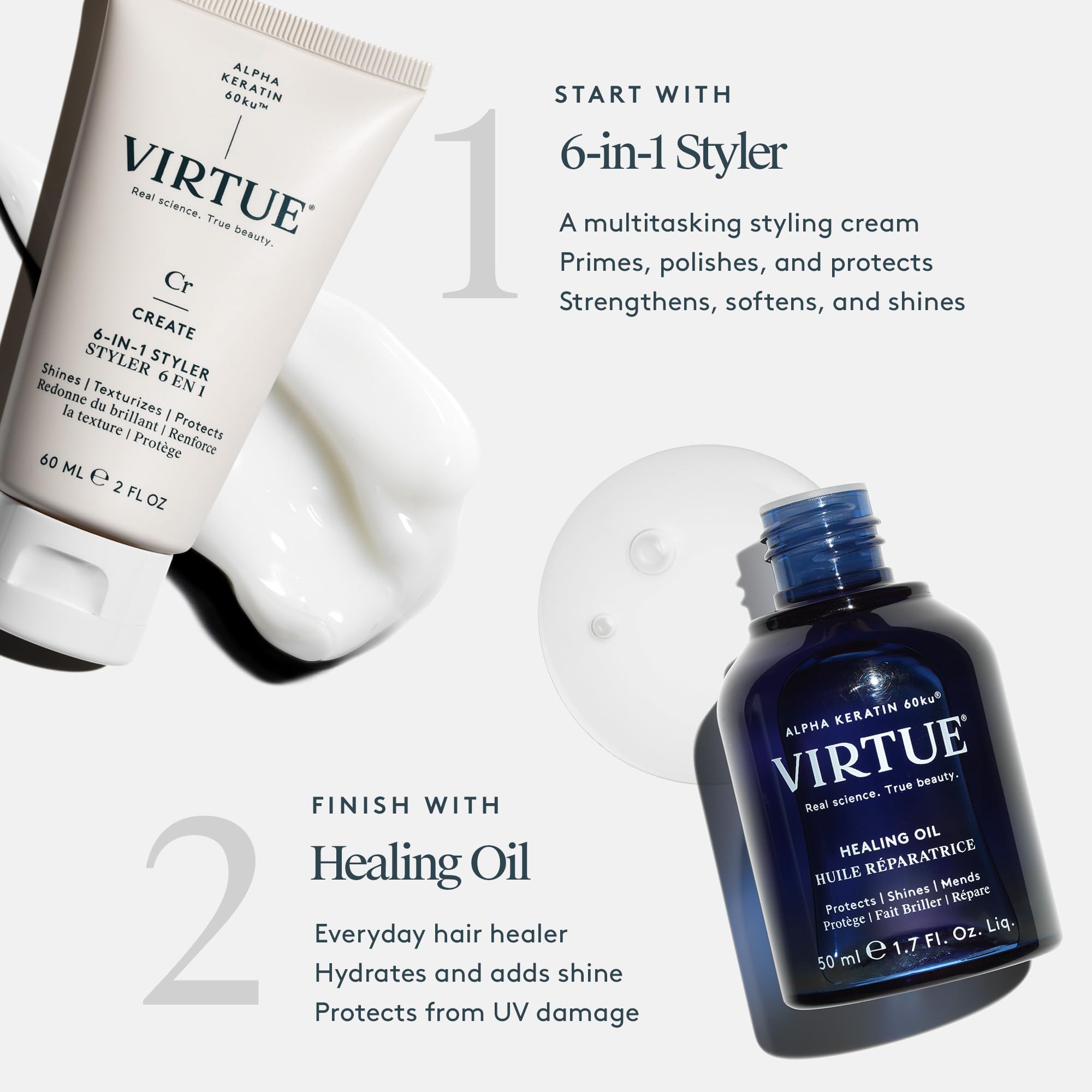 VIRTUE Sans sulfates protège la couleur et convient aux cheveux colorés