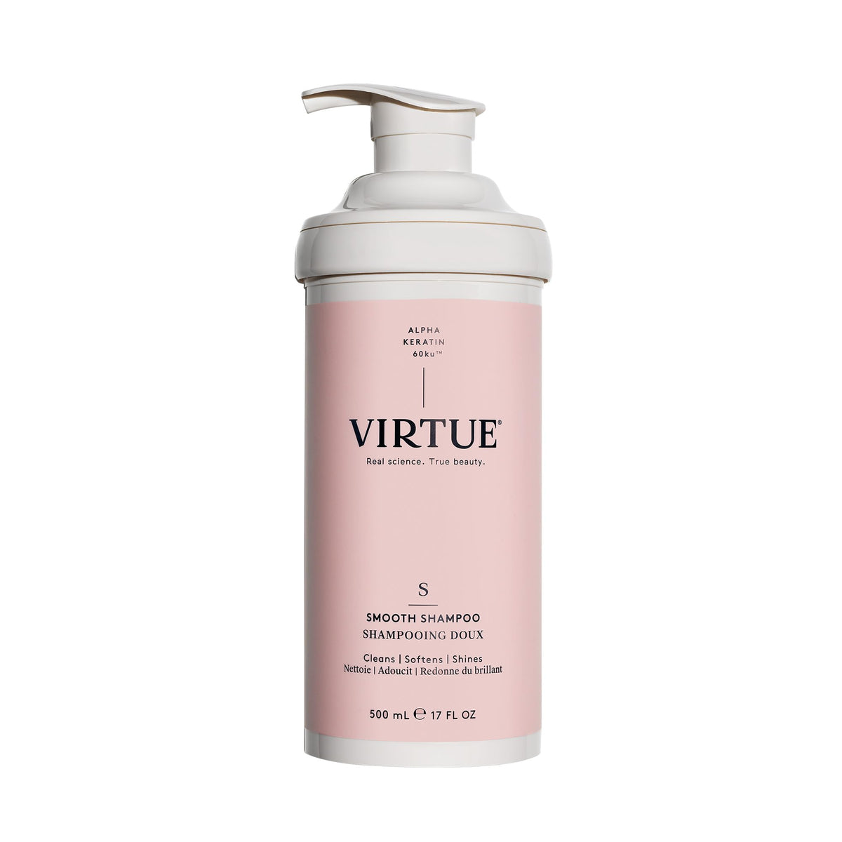 Virtue Smooth Shampoo bouteille, lissage en profondeur pour cheveux soyeux et brillants