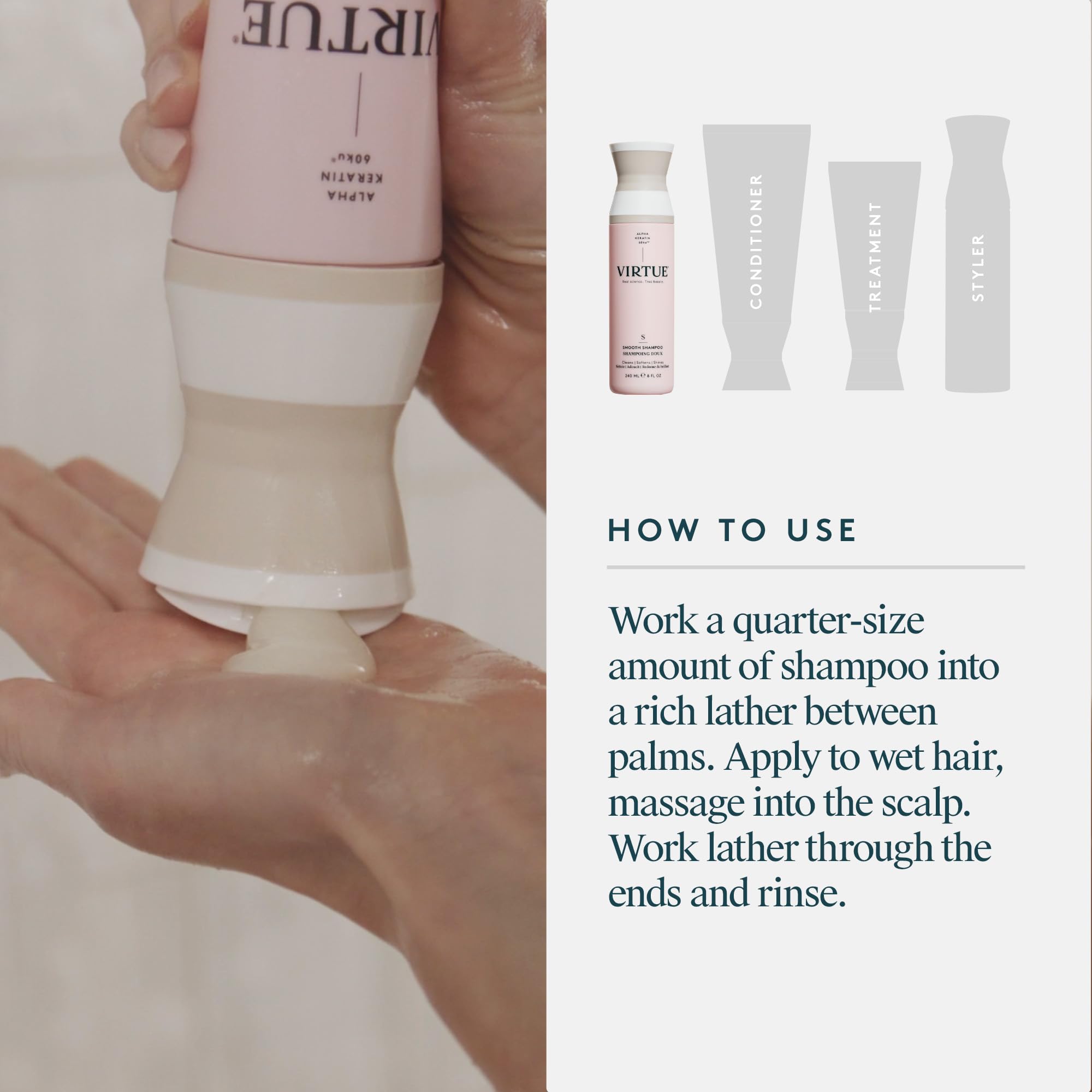 Formulation sans parabènes et sans colorants synthétiques, Virtue Smooth éthique