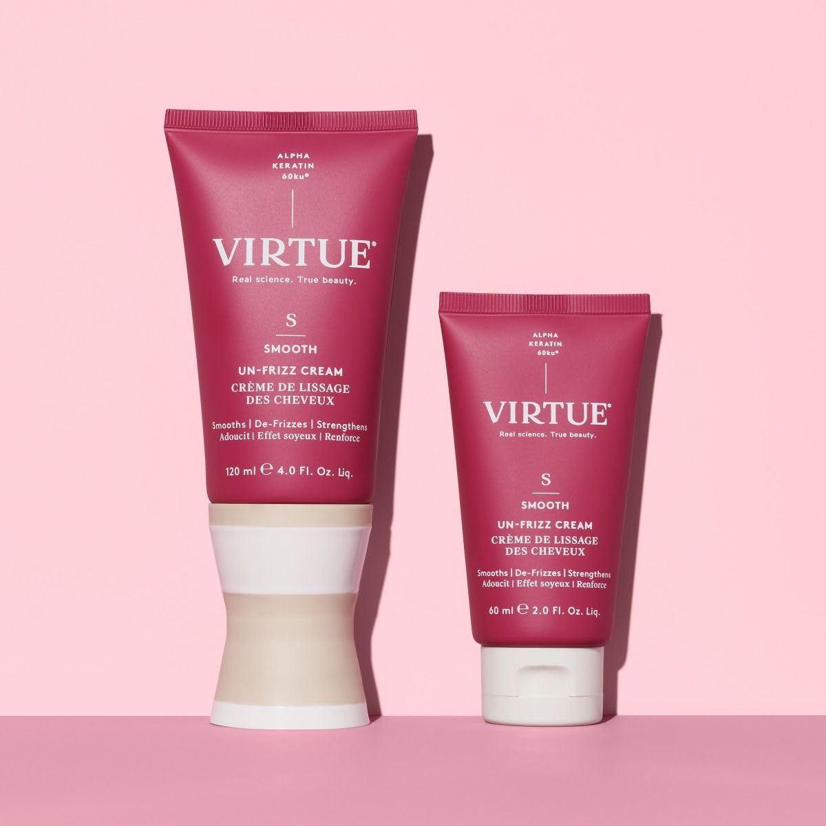Virtue Un-Frizz Crème: cheveux humides avec brillance légère après usage.