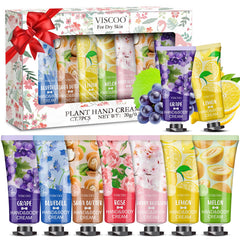 VISCOO coffret 7 crèmes mains parfum rose, hydratation délicate au quotidien.