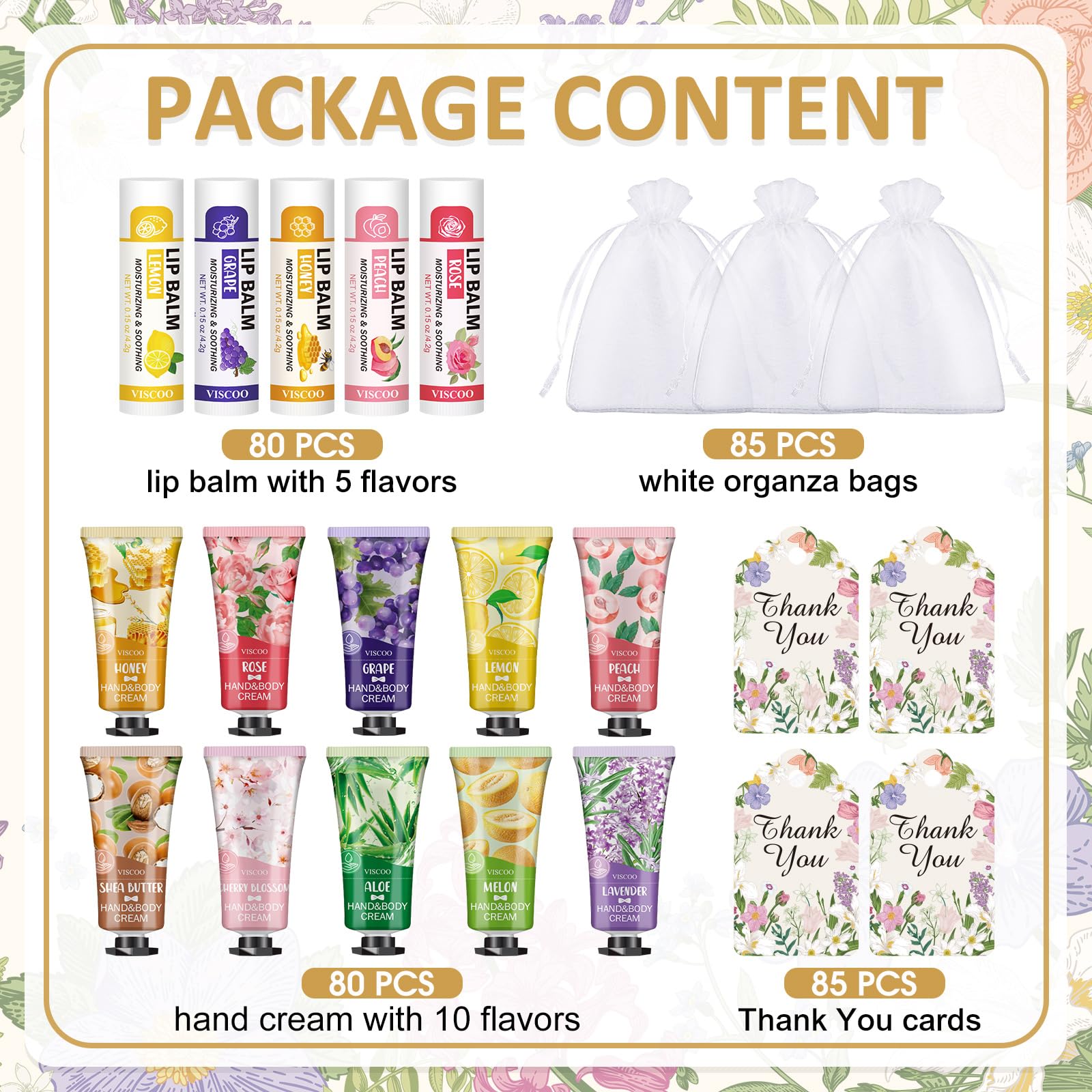 Viscoo crèmes mains variées avec arômes citron et raisin, hydratation quotidienne.