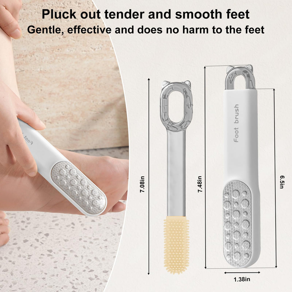 Visdoll brosse-pied double-face en inox, polissage doux et efficace