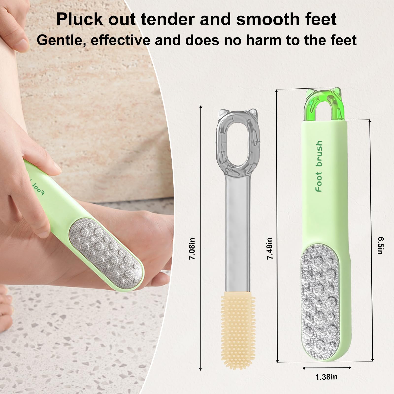 VISDOLL lime-pied-brosse-orteils-detachable ciblant les orteils.